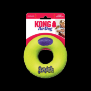 Kong Air Squeaker Donut Large- Забавна кучешка играчка с пискюл -гумена поничка за дъвчене , 16 см. 2