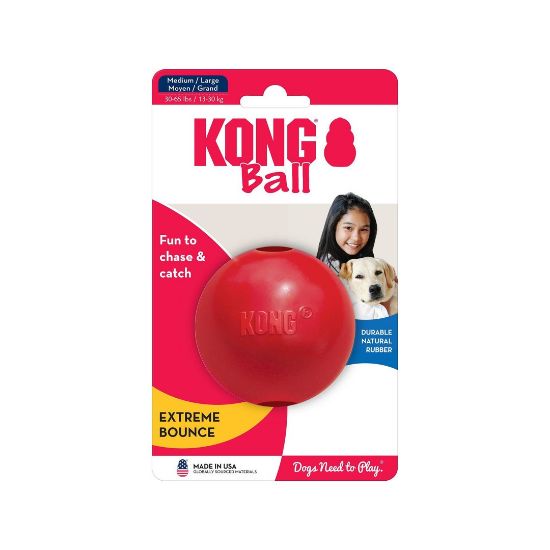 Kong Ball Medium/ Large - Гумена топка за кучета 7 см. червена