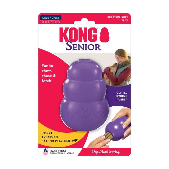 Kong Large Senior - Забавна гумена играчка за кучета над 6г. с пространство за лакомства 10 см.