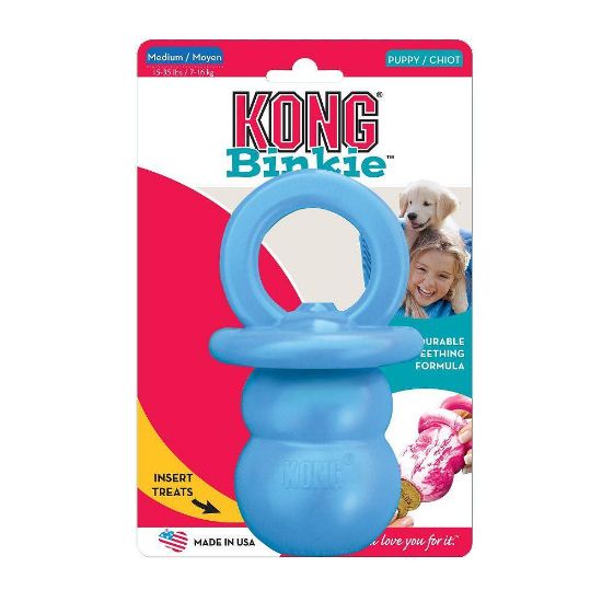 Kong Puppy Binkie Medium - Гумен биберон за дъвчене , за подрастващи кучета от средни породи, успокояващ венците