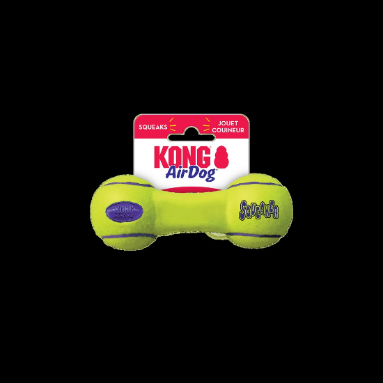 Kong Small Air Squeaker Dumbbell - Забавна кучешка играчка за дъвчене - дъмбел, 14 см.