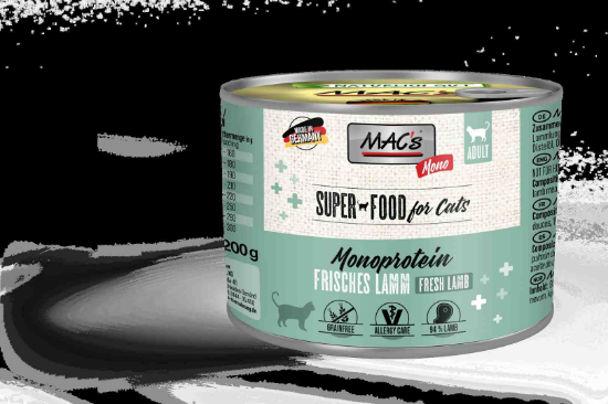 Mac's Cat Adult Monoprotein консерва с агнешко, моркови и вечерна иглика за чувствителни котки