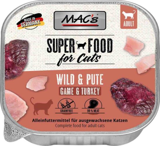 Mac’s Cat Pure Wild and Turkey - Премиум пастет за котки, без зърно, с месо от дивеч и пуешко