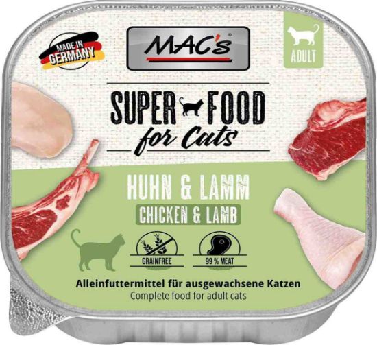 Mac’s Cat Pure Chicken and Lamb - Премиум пастет за котки, без зърно, с пилешко и агнешко месо, 85 гр.
