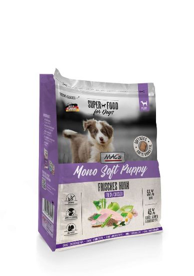 MACs Dog Mono Soft PUPPY FRESH 4кг.-Пълноценна храна, меки гранули за подрастващи кучета, без зърно с пиле