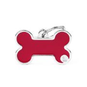 My Family Big Red Bone ID Tag - Адресник за кучета във форма на кокал 3.8/2.4 см., 1