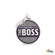 My Family Id Tag - Елегантен алуминиев кучешки адресник медальон с надпис The Boss - сребрист 3