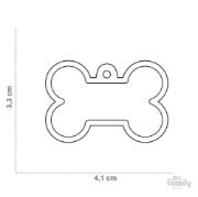 My Family Id Tag - Елегантен хромиран кучешки адресник медальон във форма на кокал - черен 2