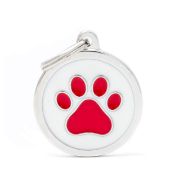 My Family ID Tag Big Circle Paw - Елегантен кучешки адресник с лапичка, 3.2 см. 2