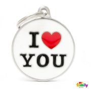 My Family Dog Tag - Ръчно изработен медальон , с надпис I Love You - адресник за кучета 3.93 см. /3.17 см. 1