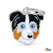 My Family Dog Tag - Ръчно изработен адресник ,Australian Shepard Dog за кучета 3.0 см/ 3.0 см. 1