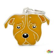 My Family Dog - Модерен медальон за кучета - Американски стафордширски териер, 2.8/3.9 см. 2
