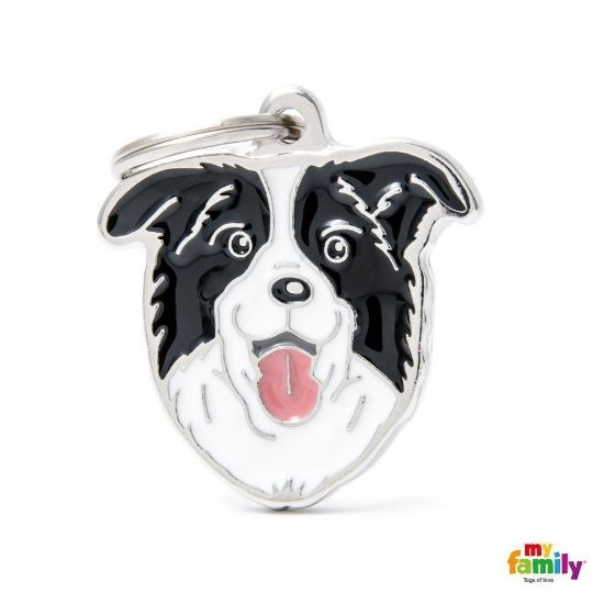 My Family Dog Tag  - Ръчно изработен адресник , Border Collie за кучета 3.2 см/ 3.0 см.