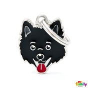 My Family Dog Tag - Ръчно изработен адресник , Italian Spitz Dog за кучета 2.2 см/ 2.5 см. бял 1