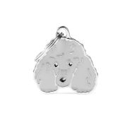 My Family Dog Tag  - Ръчно изработен адресник , Poodle Dog за кучета 2.5 см/ 2.3 см. бял 4