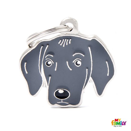 My Family Dog Tag - Ръчно изработен адресник ,Weimaraner Dog за кучета 3.2 см/ 2.5 см.