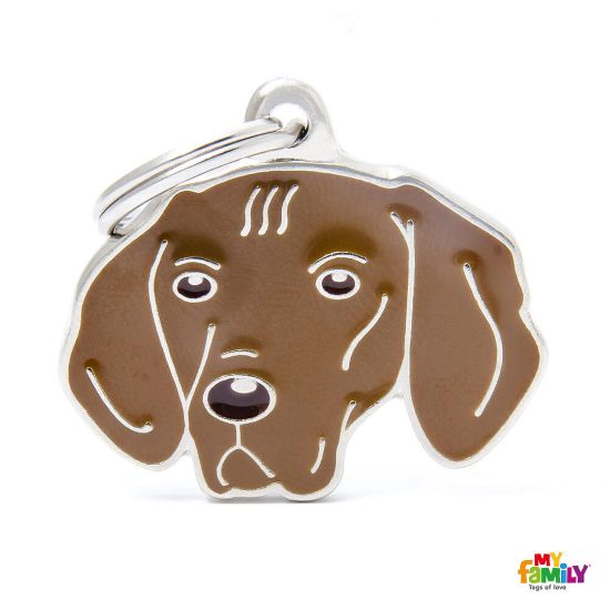 My Family Dog Tag - Ръчно изработен адресник ,Vizsla Dog за кучета 3.4 см/ 2.4 см.