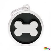 My Family Dog Tag Black Bone - Ръчно изработен медальон , кокал- адресник за кучета 3.93 см. /3.17 см. черен 4