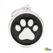 My Family Dog Tag Black Paw - Ръчно изработен медальон , лапичка - адресник за кучета 3.93 см. /3.17 см. черен 2
