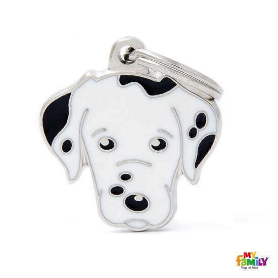 My Family Dog Tag - Ръчно изработен адресник , Dalmatian Dog за кучета 2.5 см/ 2.8 см.
