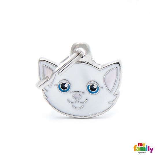 My Family Cat Tag  - Ръчно изработен адресник , Европейска късокосместа котка, за котки 2.5 см/ 2.0 см.