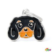 My Family Tricolour Cavalier King ID Dog Tag - Кучешки адресник - порода Кавалер Кинг Чарлз Шпаньол - оранжев 1