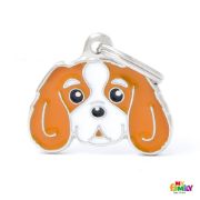 My Family Tricolour Cavalier King ID Dog Tag - Кучешки адресник - порода Кавалер Кинг Чарлз Шпаньол - оранжев 3