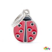 My Family Dog Tag ladybug- Ръчно изработен медальон , калинка- адресник за кучета 2.20 см. / 2.00 см. 1