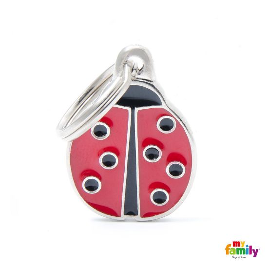 My Family Dog Tag ladybug- Ръчно изработен медальон , калинка- адресник за кучета 2.20 см. / 2.00 см.