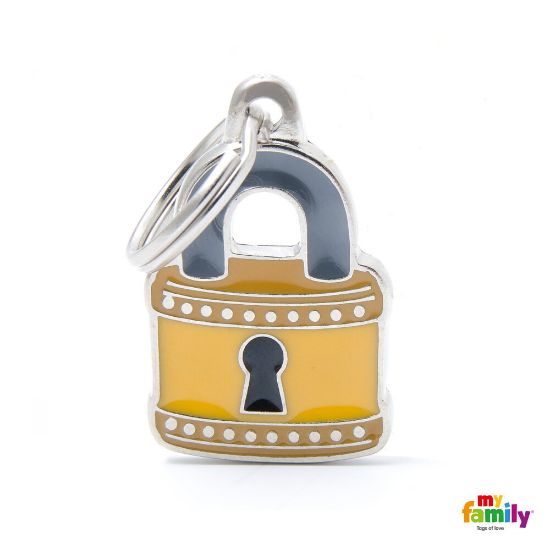 My Family Dog Tag Padlock- Ръчно изработен медальон , катинар- адресник за кучета 2.70 см. / 2.00 см.