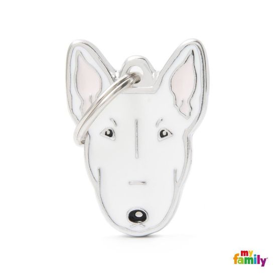 My Family Bull Terrier ID Dog Tag - Метален кучешки адресник - порода Бултериер