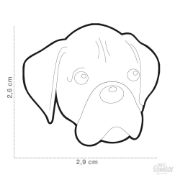 My Family Dog Tag - Ръчно изработен адресник , White Brown Boxer Dog за кучета 2.9 см/ 2.6 см. бяло кафяв 3