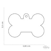 My Family Bronx Dog Tag Big Bone - Ръчно изработен медальон кокал с шипове- адресник за кучета 3.5 см. / 4.8 см. - сребърен 2