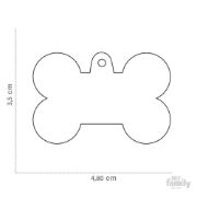 My Family Bronx Dog Tag Big Bone - Ръчно изработен медальон кокал с шипове- адресник за кучета 3.5 см. / 4.8 см. - сребърен 3