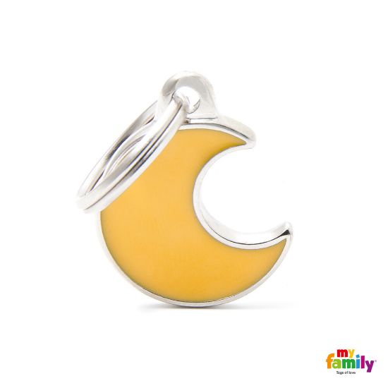 My Family Dog Tag Moon- Ръчно изработен медальон , Луна- адресник за кучета 2.15 см. / 2.15 см.