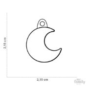 My Family Dog Tag Moon- Ръчно изработен медальон , Луна- адресник за кучета 2.15 см. / 2.15 см. 2