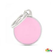 My Family Dog Tag Small Blue Circle- Ръчно изработен медальон , кръг - адресник за кучета 2.15 см. / 2.85 см. - син 1