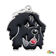 My Family Dog Tag  - Ръчно изработен адресник , Newfoundland Dog за кучета 3.4 см/ 3.3 см. 1
