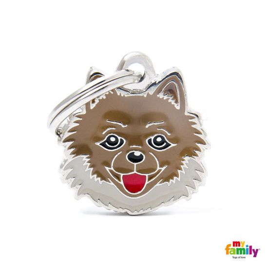My Family Dog Tag - Ръчно изработен адресник ,Pomeranian Dog за кучета 2.5 см/ 2.3 см.