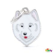 My Family Dog Tag - Ръчно изработен адресник ,Samoyed Dog за кучета 3.2 см/ 2.5 см. 1