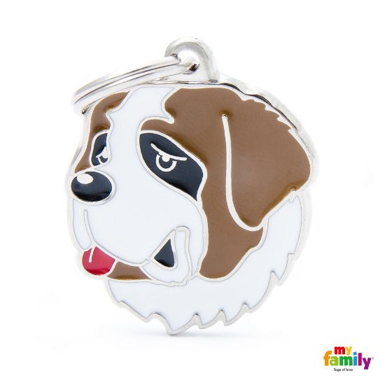 My Family Dog Tag - Ръчно изработен адресник ,Saint Bernard Dog за кучета 3.1 см/ 3.4 см.