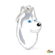 My Family Dog Tag - Ръчно изработен адресник , Siberian Husky Dog за кучета 2.2 см/ 3.7 см. 1
