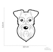 My Family Dog Tag - Ръчно изработен адресник , Schnauzer Dog за кучета 3.0 см/ 2.7 см. сив 4