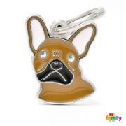 My Family Dog Tag - Ръчно изработен адресник , White French BullDog за кучета 2.7 см/ 2.3 см. бял 1