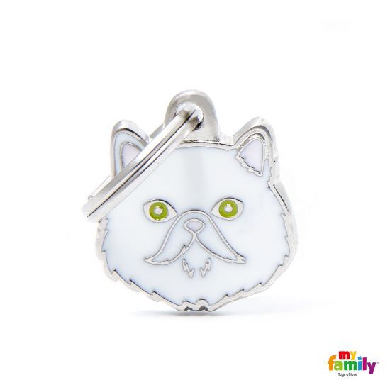 My Family Cat Tag - Ръчно изработен адресник , Червена Персийска котка, 2.1 см/ 2.0 см.