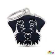 My Family Dog Tag - Ръчно изработен адресник , Black Schnauzer Dog за кучета 3.0 см/ 2.7 см. черен 1