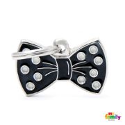 My Family Dog Tag Black Tie- Ръчно изработен медальон , папийонка - адресник за кучета 1.90 см. / 3.00 см. 1
