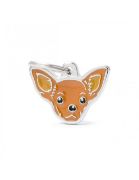 My Family Dog Tag - Ръчно изработен адресник , Chihuahua Dog за кучета 2.5 см/ 2.2 см. кремаво 3