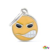 My Family Dog Tag Angry- Ръчно изработен медальон , ядосан емотикон- адресник за кучета 2.85 см. / 2.15 см. 1