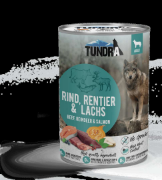 Tundra Dog - Пълноценна консервирана храна за кучета с телешко, северен елен и сьомга, 400 гр 1